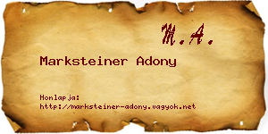 Marksteiner Adony névjegykártya